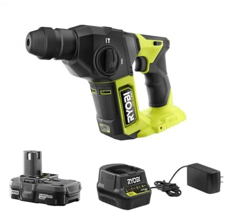 RYOBI ONEAND HP 18V BRUSHLESS Cordless Compact 5/8 in. SDS Rotary Hammer KIT with 2.0 AH