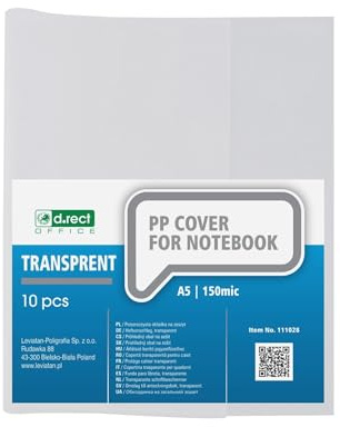 D.RECT Juego de 10 Sobres DIN A5 Transparentes - Fundas de Polipropileno Resistente y Fácil de Limpiar, 150 micras, Transparentes