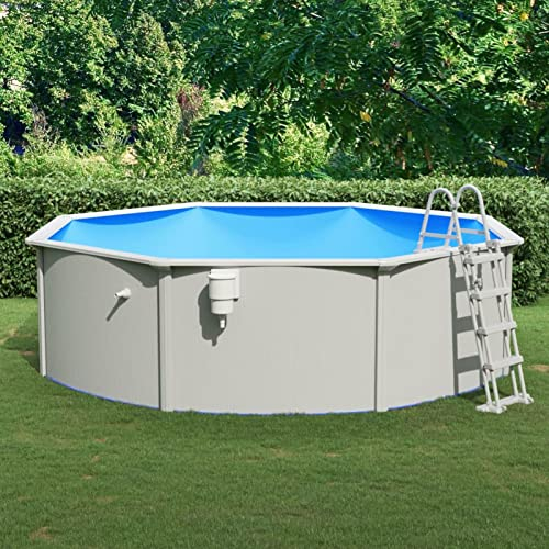 Pool mit Sicherheitsleiter, BULANED Pool Stahlwand, Swimmingpool, Gartenpool Komplettset, Pool Garten, Aufstellpool, Schwimmbad, 460x120 cm