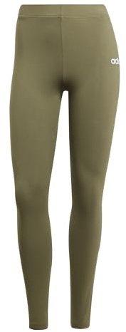 adidas Donna ESSENTIALS LINEAR COTTON LEGGINGS, olive strata/white, XS