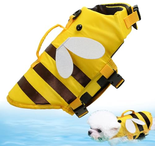 Giubbotto di salvataggio per cani | Giubbotto di salvataggio traspirante per cani – bagnino regolabile per cani per piscina, spiaggia canottaggio, chiusura rapida