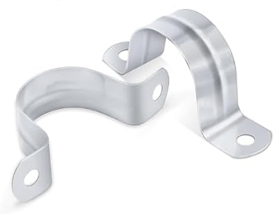 8 Stück 32mm Rohrschellen,Zweiloch U-förmige Metallschellen, Befestigungsschellen Edelstahl Rohrschelle für Befestigung der Gasrohre Wasserrohre und Kabeln (M32)