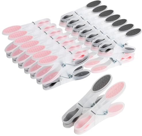 Romon Mollette, 30 Pezzi Bucatos Clip Porta da Esterno Plastica per Telo da Spiaggia, Antivento Lavanderia Pioli per Asciugamani, Coperta, Lenzuola, Vestiti