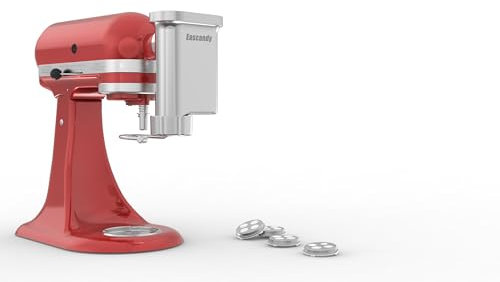 Eascandy Metal Gourmet Pasta Press Attachment for KitchenAid Stand Mixer – Durable Metal Pasta Maker Attachment with 5 Interchangeable Plates for Fresh Homemade Pasta