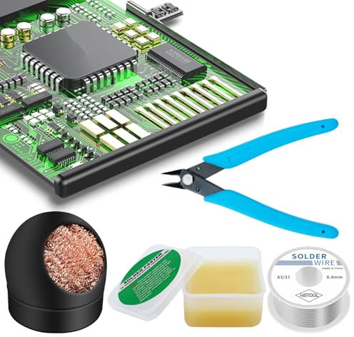 Flux soudure, Flux Soudure Electronique, Pate a Soude, Flux, Kit Soudure Electronique avec Nettoyeur de Panne et Coupe-Panne, Convient pour le Soudage BGA/CPU/PCB/SMD/IC, etc