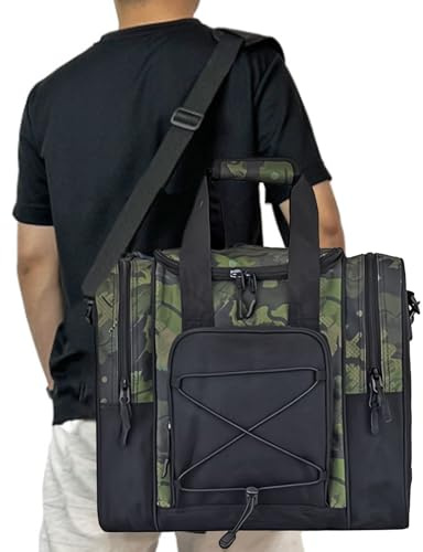 Borsa da bowling – 36,5 x 24 x 32,5 cm, borsa per il trasporto per palline da bowling, supporto per palla singola imbottito, borsa da cintura regolabile, borsa sportiva multifunzionale, borse compatte