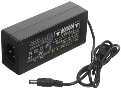 Tofficu Adaptateur Secteur 12v 4a 48w Noir Indicateur LED pour Moniteur, Alimentation pour Caméra de Surveillance et TV, Compatible Vidéosurveillance, Alimentation DC Fiable et Stable