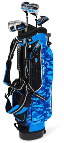 Benross Junior Aero Golf Package Set Age 11‑13 – 5‑Piece Kids Golf Club Set with Stand Bag, Lightweight Graphite Shafts & Headcovers – Blue