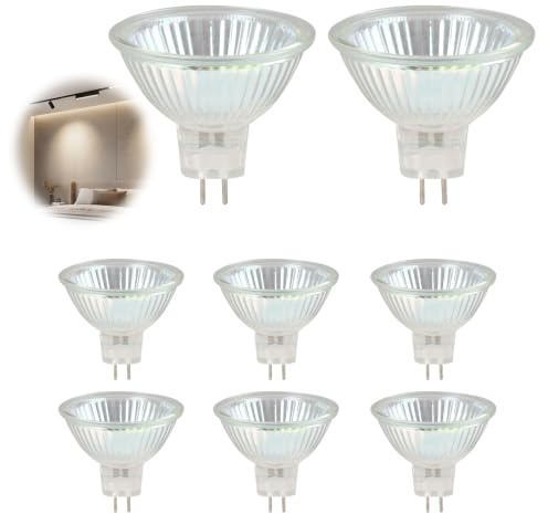 Voxlvytic 8PCS Bombillas Halógenas MR16 GU5.3 12V 50W Regulables,Luz Blanco Cálido 2700K, 660lm,Ángulo de Haz 36°,Foco Dicroico para Focos Empotrables e Iluminación Interior (MR16 GU5.3 12V 50W)