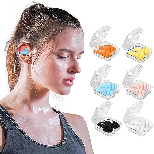Ohrstöpsel zum Schwimmen -Silikon Ohrstöpsel -Schalldichte Ohrstöpsel -Gehörschutzstöpsel -Lärmschutz Ohrstöpsel -Schwimmer Ohrstöpsel-Ohrstöpsel Silikon (6 Stück)