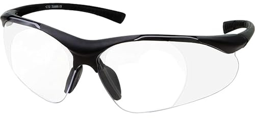 grinderPUNCH Full Lens Magnification Safety Glasses Readers ANSI Z87 Impact Resistant Diopter Magnifying Reading Glasses (+1.00 Diopter)