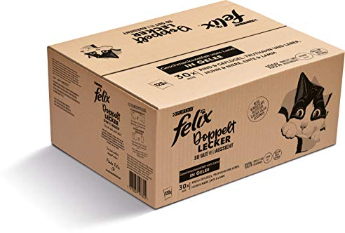 FELIX Katzennassfutter Doppelt Lecker in Gelee Geschmacksvielfalt vom Land 120 x 85 g