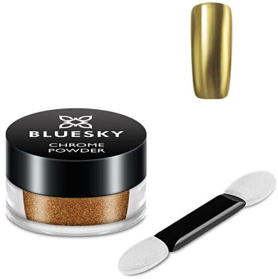 Bluesky Chrome Nail Powder Kit With Applicator Brush Metallic Gel Nail Art Gold 5g