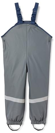 Playshoes Pantalones de lluvia unisex para niños, forro polar, impermeable y cortavientos, gris oscuro, 80