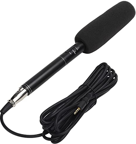Micrófono de Entrevista de Mano, Micrófono Vocal de Condensador Direccional XLR para Reuniones, Grabación de Escenario de Discurso, Micrófono de Reportero para Teléfonos Inteligentes Y(Los 28cm)