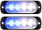 Willpower 2 Stück 4 LED Stroboskoplicht, Notfall, Blau, Weiß, Seitenmarkierungsleuchten, Auto, 12 V, 24 V, LED-Lichtleiste, Blinklicht, Sicherheit für Anhänger, Nutzfahrzeuge, Boote, Traktor, Fahrzeug