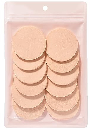12 Pezzi Trucco Spugna Fondotinta Polvere Puff Viso Trucco Occhi Applicatore Lavaggio Cosmetico Cuscinetti Rotondi Strumento Cosmetico Halloween (Colore Della Pelle)