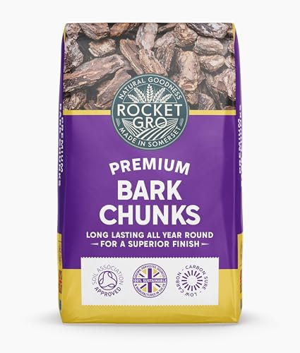 RocketGro - Premium Bark Chunks - 50L - For a Smart Finish - Long-Lasting, Water-Saving, and Stops Weeds