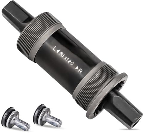 HOMURY Tretlager Fahrrad Innenlager 68 mm 68 x122.5 mm Tretlager Fahrrad BSA Fahrrad Tretlager Vierkant-Innenlager, Vierkantspindelkurbel für Mountainbike MTB Vierkantkegelspindelkurbel