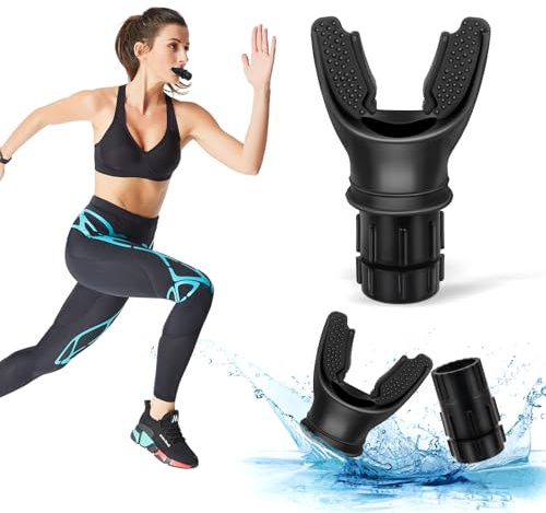 TEAWOO Portable Breathing Trainer with Adjustable Resistance Settings | Breathing Trainer for Enhanced Strength and Endurance, Black