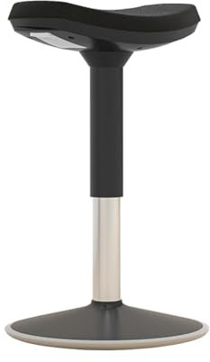 Opaeroo Sedia a Sella Inclinabile Sgabello da Ufficio Sedia con Base Antiscivolo, Sgabello a Sella Oscillante per Laboratori Saloni Studio Spa, Altezza Regolabile Black High Type