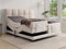 Vente-unique-Boxspringbett mit Bett-Kopfteil + elektrisch verstellbare Lattenroste + Matratzen + Topper - 2 x 80 x 200 cm - Bouclé-Stoff - Beige - OMILA von Palacio