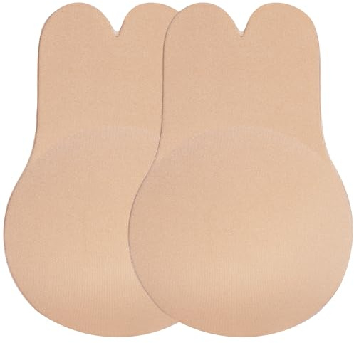 Dilara Rabbit Glue BH set om 2 – axelbandslös självhäftande bh med handapplicerat lim | osynlig push-up-bh för klänningar med bar rygg – återanvändbar