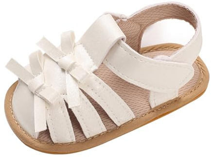 MASOCIO Baby Sandalen Mädchen Baby Schuhe Sommer Babyschuhe Sommerschuhe 8 9 10 Kleinkind Lauflernsandalen Lauflern Shoes 1 Jahr Größe 19 Sandals ab 6-12 Monate Weiß
