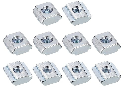 QUARKZMAN 25pz Pernos Ranurados T Serie 2020 M3 Tuercas T (Plateado) | De Acero Al Carbón Galvanizado, Cabeza De Martillo, Deslizantes, Para Perfil De Extrusión De Aluminio, Tuercas T