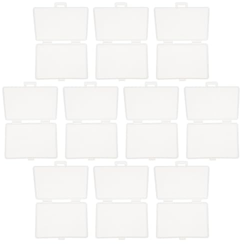 SHERCHPRY Scatola Porta Biglietti da Visita Trasparente Rettangolare 10 Pezzi Custodia Multifunzione per Batterie Contenitore ABS Resistente Bordi Arrotondati per Uso Domestico e Ufficio