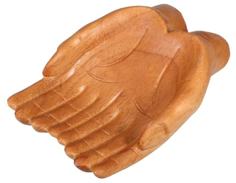 BESPORTBLE Cuenco Decorativo De Madera Tallado a Mano Bandeja Organizadora Multiusos Para Llaves Y Aperitivos Soporte Para Entrada Salón Y Oficina Diseño Artesanal Natural 7.08X4.92X1.96In