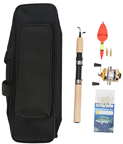MechKit Kit combiné de Moulinet de Canne à pêche sur Glace, Ensemble Complet Portable Durable avec Sac de Rangement pour gabarits Bobber pour la pêche d'hiver Hommes Femmes