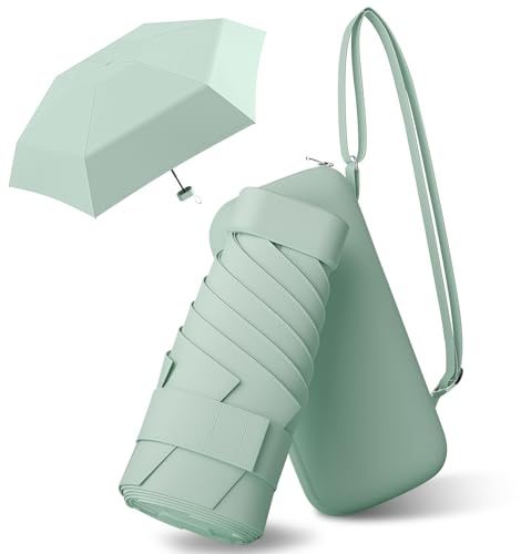FWHFNB Travel Umbrella, Pocket Umbrella, UV Umbrella, Mini Umbrella for Women Handbag,With Storage Box, Portable Lightweight Compact, for Travel Outdoor Daily Use