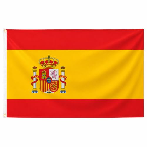 Banderas Nacionales - Resistentes a la intemperie, ojales de latón, poliéster, costuras dobles - Uso exterior (1, España, 60x90cm)
