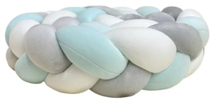 Anenog Knot Pillow Handmade Knotted Floor Mat Woven Decorative Pillow Comfortable Soft Stitched Knitted Pillow for Living Room Bed Decorations(Bumper A,Long 1M)