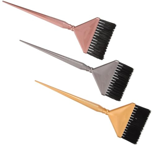 HEALLILY Set de 3 Cepillos para Teñir el Cabello Cerdas Suaves y Peine para Mechas, Herramientas Profesionales para Coloración y Cuidado del Cabello