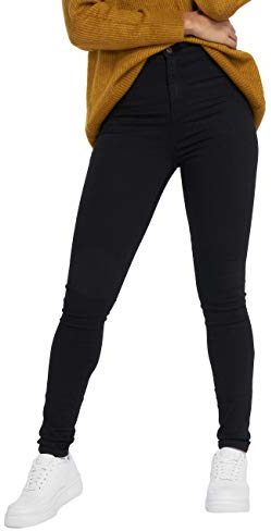 Noisy may Damen Nmella Super Hw Gu304 Jeans, Schwarz, L EU