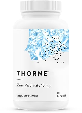 Thorne Zinc Picolinate 15mg - Supplément de Zinc Hautement Absorbable - Pour le Bien-être, le Système Immunitaire, la Santé des Yeux et de la Reproduction - 60 Capsules