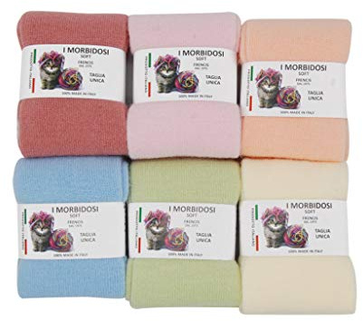 Frencis 6 Paia Calze per Donna Lunghe al Ginocchio, Gambaletto Elastico Soft, Morbida Lana 100% MADE IN ITALY (Assortito Chiari)