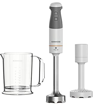 Kenwood Triblade Hand Blender, Mixer with Anti-Splash, Masher Attachment and BPA-Free Plastic Beaker, HBM40.004WH, Dishwasher Safe, 850W, White
