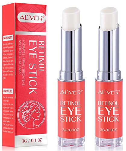 Retinol Eye Stick,Retinol Eye Cream, 2Pcs Brighten Eye Cream Stick,Retinol Face Cream per cerchi scuri occhi gonfi e rughe,Balsamo rassodante,Anti Invecchiamento,Cura idratante della pelle degli occhi