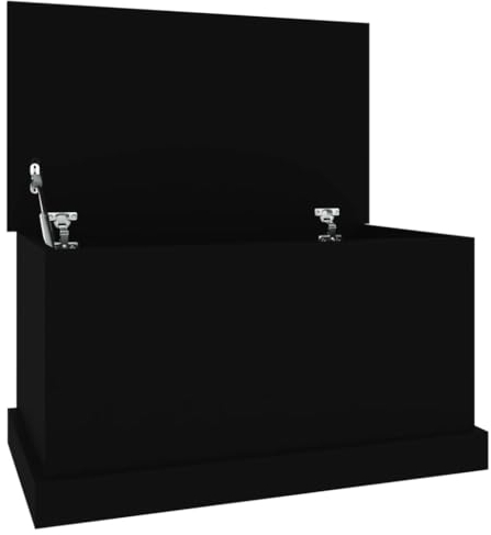 vidaXL Baúl de almacenaje Madera contrachapada Negro 70x40x38 cm