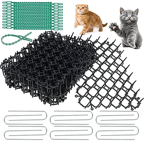 12 alfombrillas para gatos con pinchos disuasorios, 15,5 x 20 cm, repelentes de pinchos para gatos, tira de espigas, tira plana para proteger muebles de jardín en interiores y exteriores