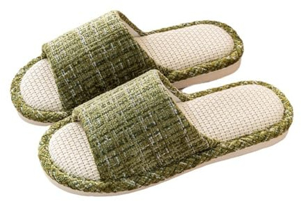 Oniphia Linnetofflor, dam, gästtofflor, öppna tofflor, tvättbara badskor, halkfria tofflor, sommar, tofflor för inomhus- och utomhusbruk, Grön, 38/39 EU
