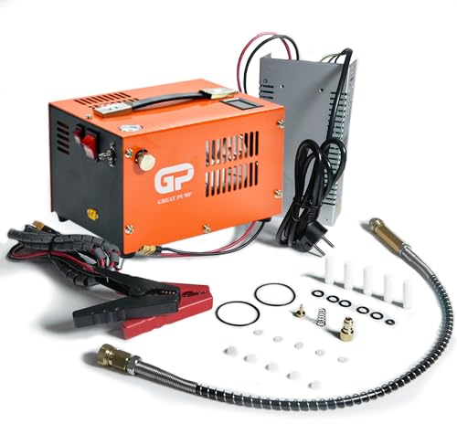 TUXING PCP Compresor de Aire 300Bar/4500Psi, Portátil Conector Rápido 8MM Compatible para Pistola de Aire PCP con Separador de Agua/Aceite, Adaptador de Corriente Incorporado