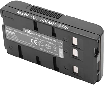 vhbw 1x batteria sostituisce Philips SBC5263, SBC-5261C, SBC-5260C per videocamera camcorder (2000mAh, 6V, NiMH)