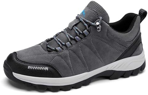 Botte Cowboy Homme Bottes Hiver Homme Fourrées Baskets pour hommes Chaussures de course en cuir Baskets Baskets Chaussures de randonnée décontractées Chaussures Montagne Homme Bottes (Grey, 40)