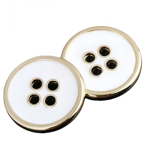 10 PIEZAS Botones de Metal para Trajes Camisas Abrigos Botones Redondos Retro 4 Huecos para Costura Decoración de Prendas Manualidades