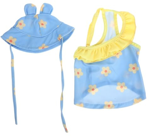 Abaodam Trajes de Baño para Mascotas Bikini para Perro con Sombrero Traje de Baño para Perro de Material Transpirable para Vestidos de Verano la Playa o Piscina