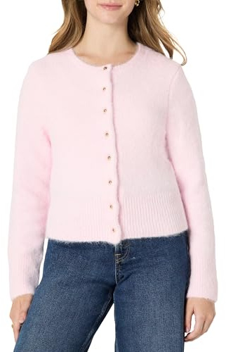Amazon Essentials Cardigan Boutonné en Faux Mohair, Coupe Classique Femme, Lilas Pastel, M